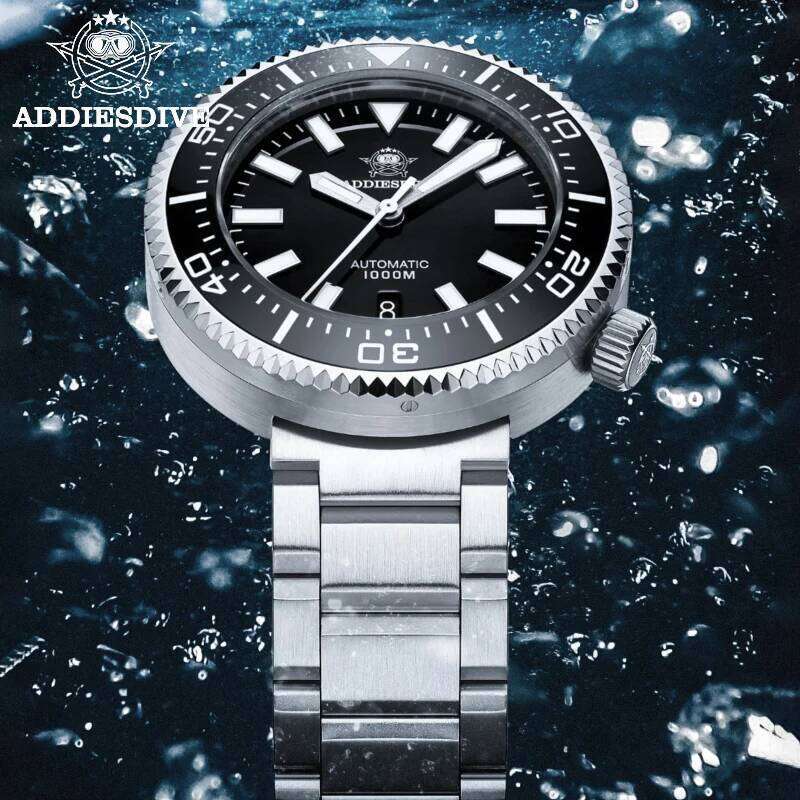 ADDIESDIVE Men's Watch 1000m diver's watch Waterproof luminous Sapphire Glass reloj hombre Automatic Mechanical Watches free shipping