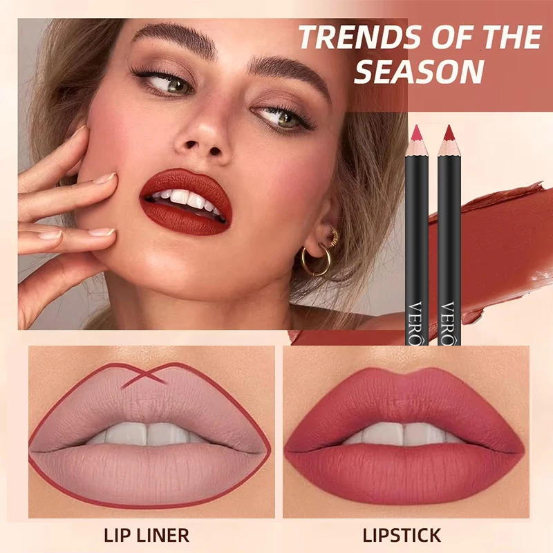 12 Color Matte Lip Liner Nude Lasting Non-StrippingEasy to Color Non-smudge Multi-Color Lip Liner Makeup for Daily Makeup 250716