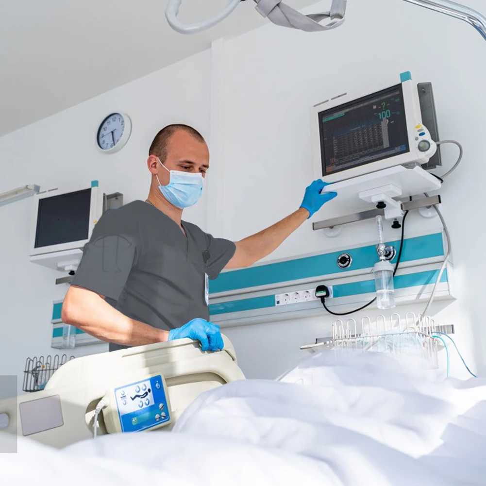 Unisex Medical Nurse Beauty Salon Workwear V-Neck Doctor Nurse Scrubs Set Hospital Surgical Work Clothes for Women Men Z250718