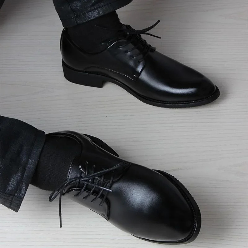 Social Shoe for Men Natural Gumrukfree Genuine Leather Oxfords Shoes Lace Up Dress Man Footwear Cowhide Gentleman Suit 39 Black 250717