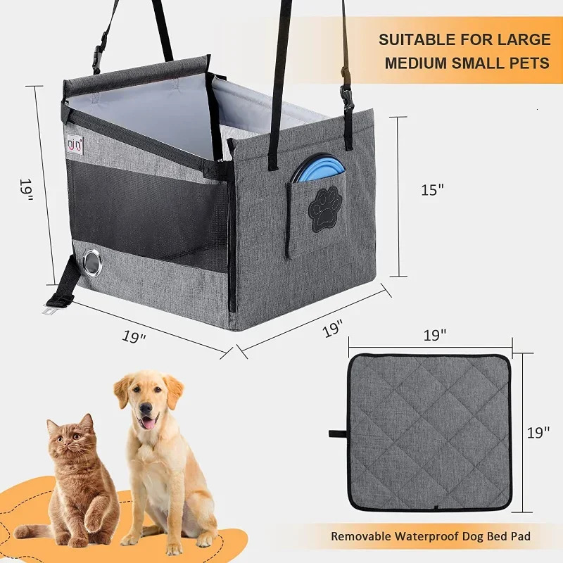 Car Pet Seat Stable Carriers Dog Accessories Safe Portable Puppy Travel Baskets Mesh Protector Waterproof Outdoor Pet Supplies 250715
