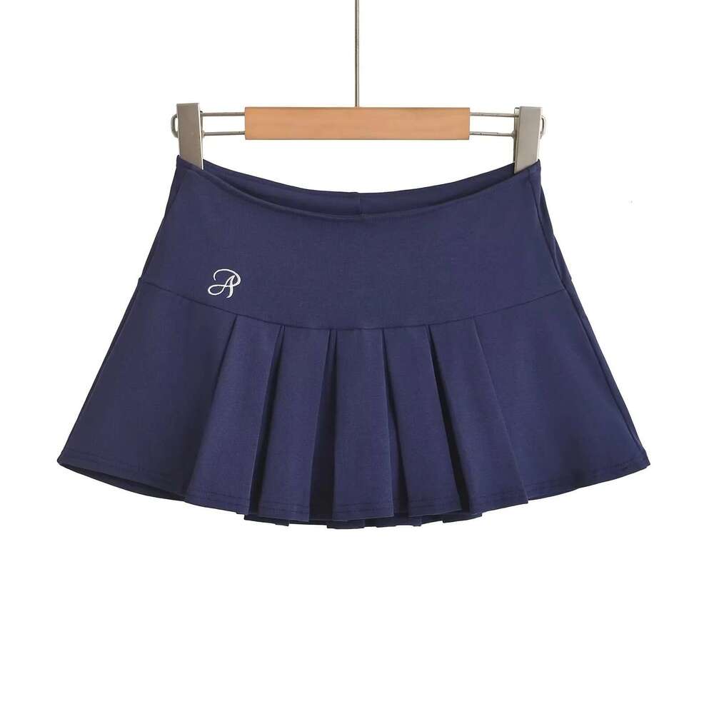 American Style Spicy Girl Embroidered Pleated For Women High Waist Slimming With Safety Shorts A-Line Half Short Skirt B5