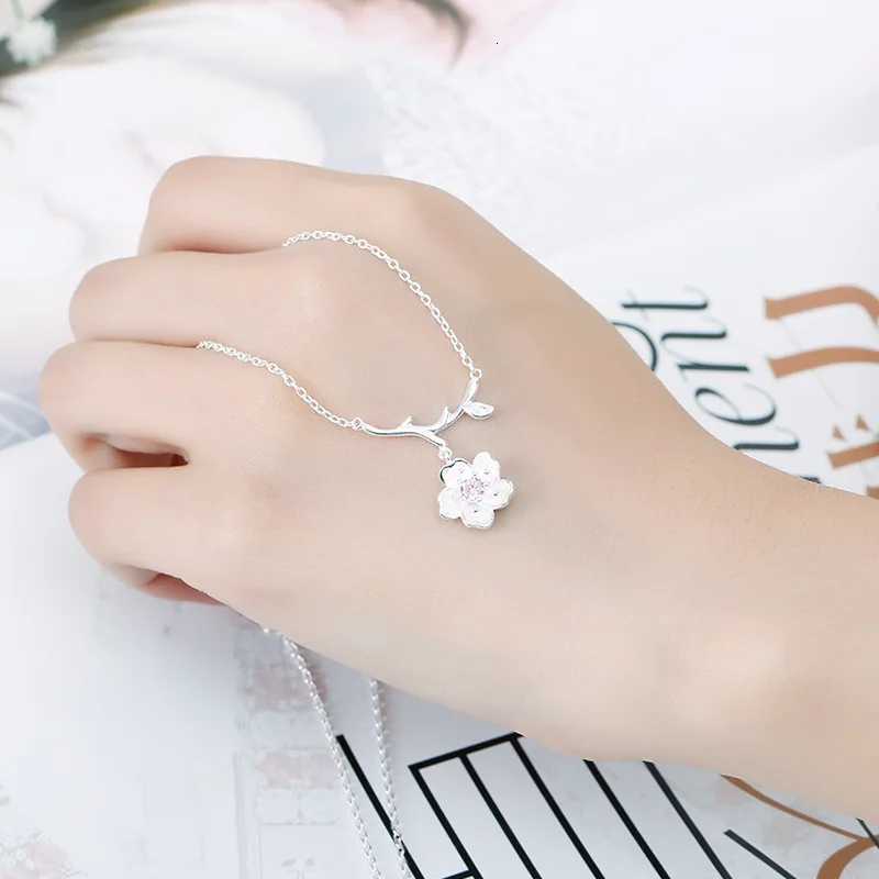 925 Sterling Silver Jewelry Sets Romantic Rose Flower Necklace+Earrings+Ring+Bracelet For Women X250718