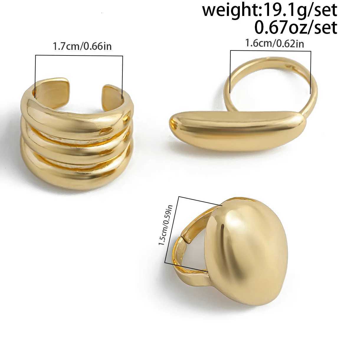 6 Style Geometric Metal Rings For Women Men Fashion Punk Gold Silver Color Knuckle Joint Ring Set Jewelry X250718