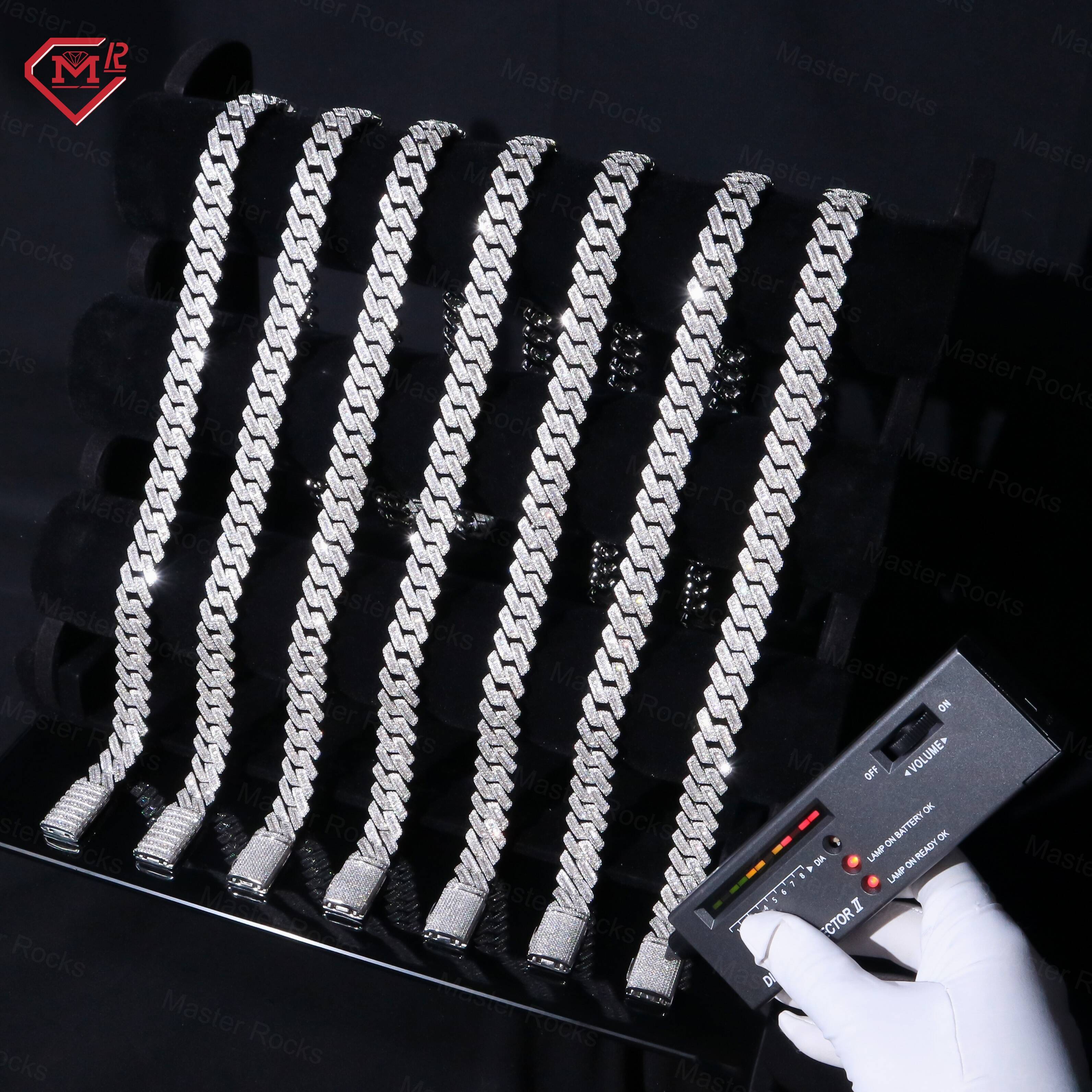 Bling 15mm Moissanite Chain Hiphop Jewelry Pass Diamond Tester 925 Silver Vvs Iced Out Moissanite Cuban Chain