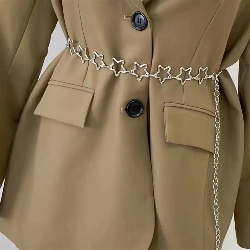 Punk Style Metal Waist Belts Retro Decorative Hollow Out Stars Dress Waist Chain Clothing Accessories Chain Belt 250715