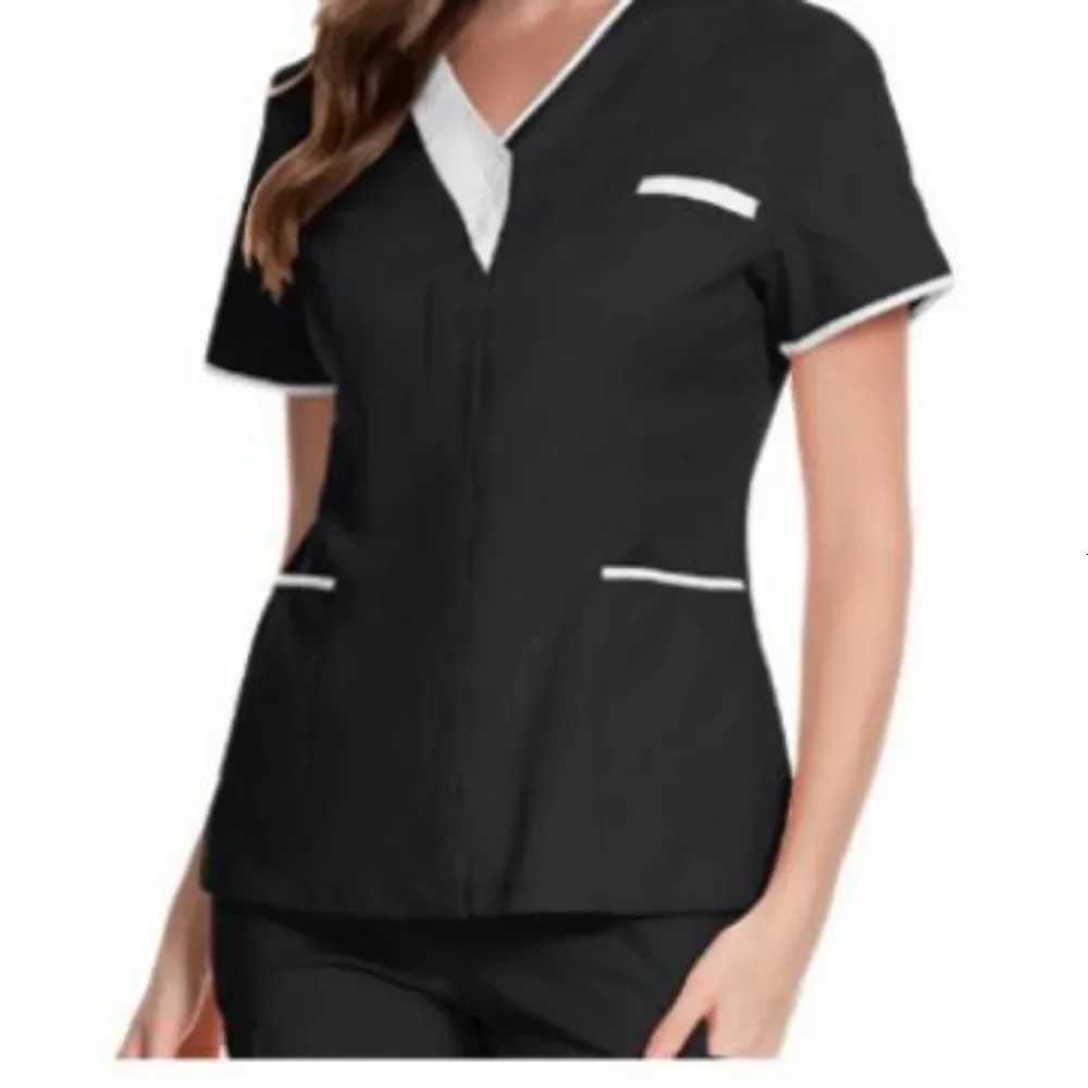 Skin Friendly Nursing Work Clothes Tops Waiter Uniform Work Clothes 2024 New Hospital Hand Washing Clothes Tops Pure Cotton Z250718
