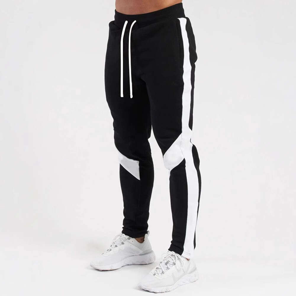 Spring And Autumn Color Block Slim Men's Sports Sweatpants Fitness Casual Running Training Pants Men B5