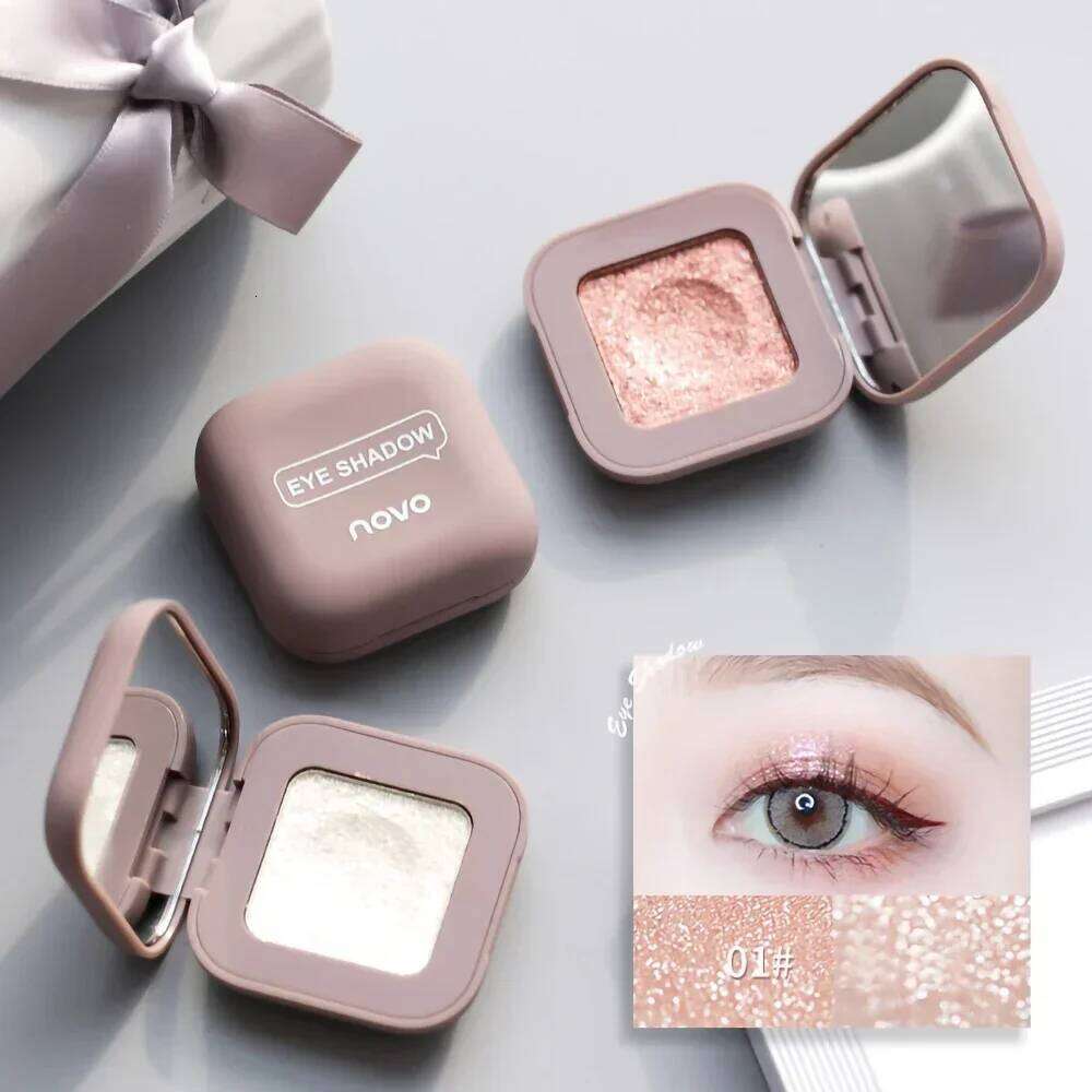 Novo Strong Stickiness Eye Ehadow High Gloss Polarized Glitter Hottest Single Eyeshadow Palette Carry Easily Cosmetics Makeup X250718