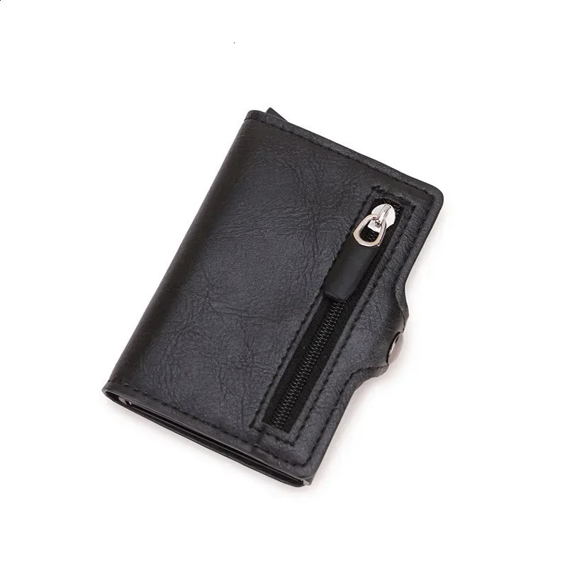 Carbon Fiber Rfid Blocking Protection Men Id Credit Card Holder Wallet Leather Metal Business Bank CreditCard Cardholder Case 240820