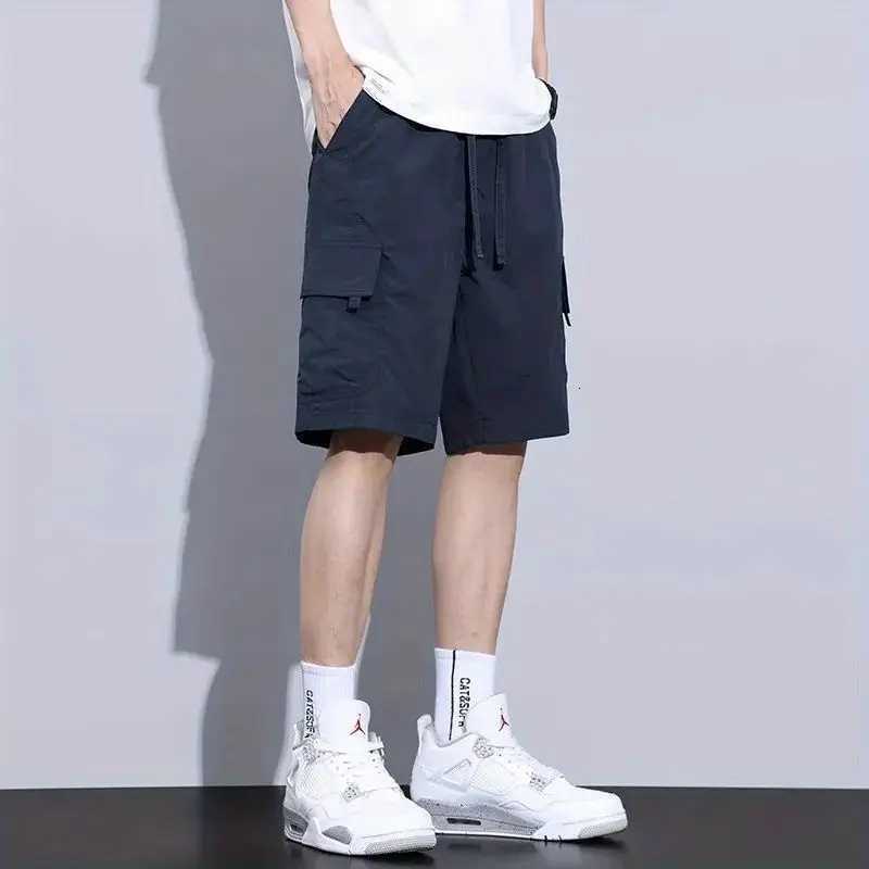 Mens Work Shorts Black Casual Pants for Man Mans Trouser Sweatpants Loose Fitting Casual Quick-drying Thin Summer s Y250718