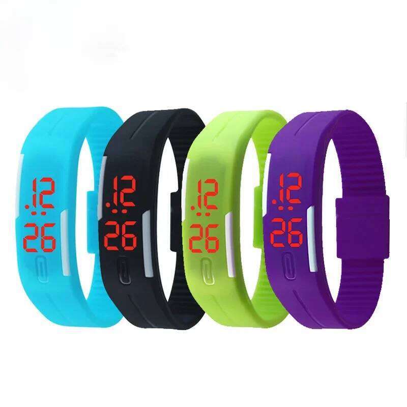 free shipping Sport Digital Children Watches Women Hot Silicone Strap LED Display Kids Watch Girls Boys Wristwatch Man Clock Reloj D