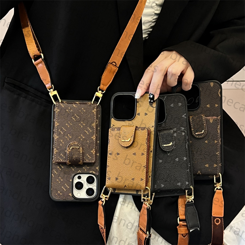 Crossbody Wallet Phone Case Designer iPhone Case for iPhone 16 Pro Max 15 Pro Max 17 Pro 14 13 12 11 X 15 Plus 16 Plus Samsung s25 ultra s24 plus S23 s22 Case Card Holder Strap