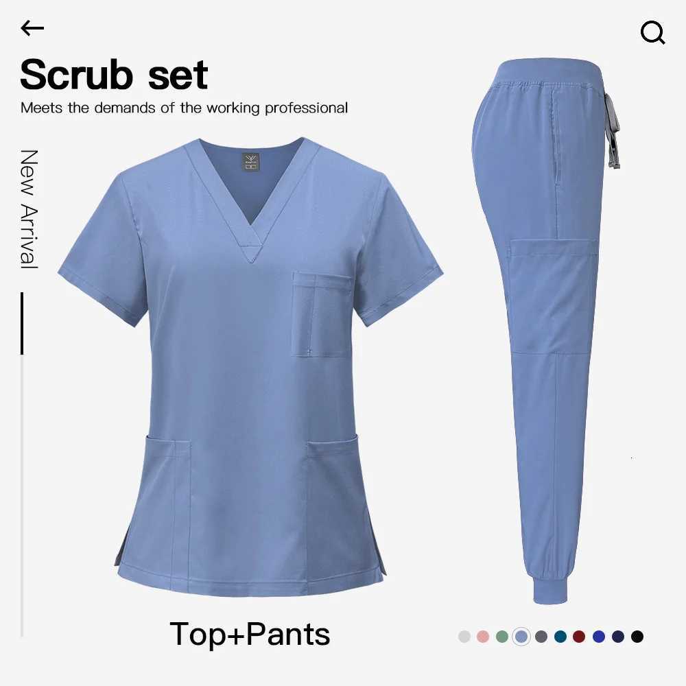 Multilcolors Medical Uniforms Women Scrubs Sets Hospital Working Scrub Suits Nurse Accessories Dental Surgery Suit Lab Workwear Z250718