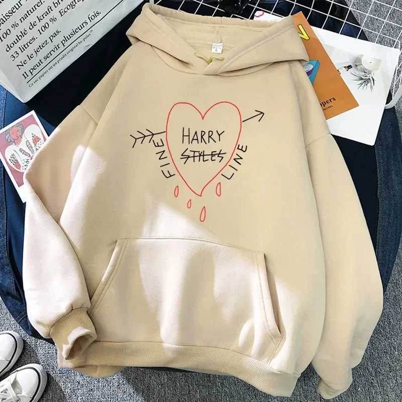 Happy Fine Line Print Treat People Kindness Fashionable Hooded Womens Sweatshirt Thick Style Other Collar Hooded XJ250717