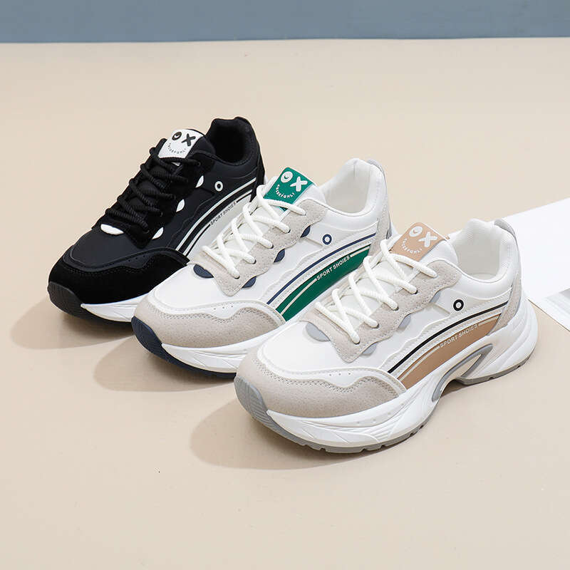 Women's Dad Sneakers 2024 New Autumn High-End Free shipping Versatile Thick-Soled White Soft Sole Non-Slip Travel Hiking Shoes