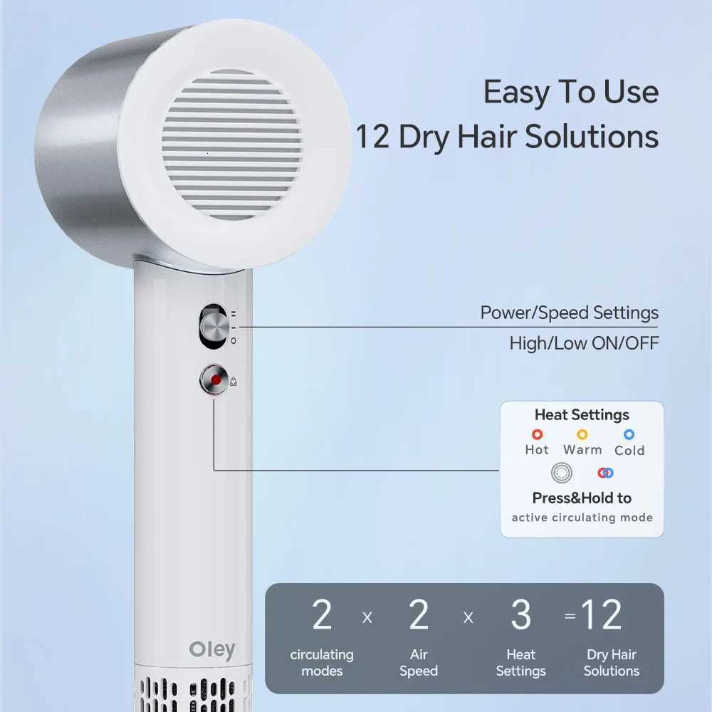 000 High-Speed Hair Dryer 900 Lightweight Powerful Brushless Motor Low Noise Quick Dryer Negative Ionic Blow Dryer W250718