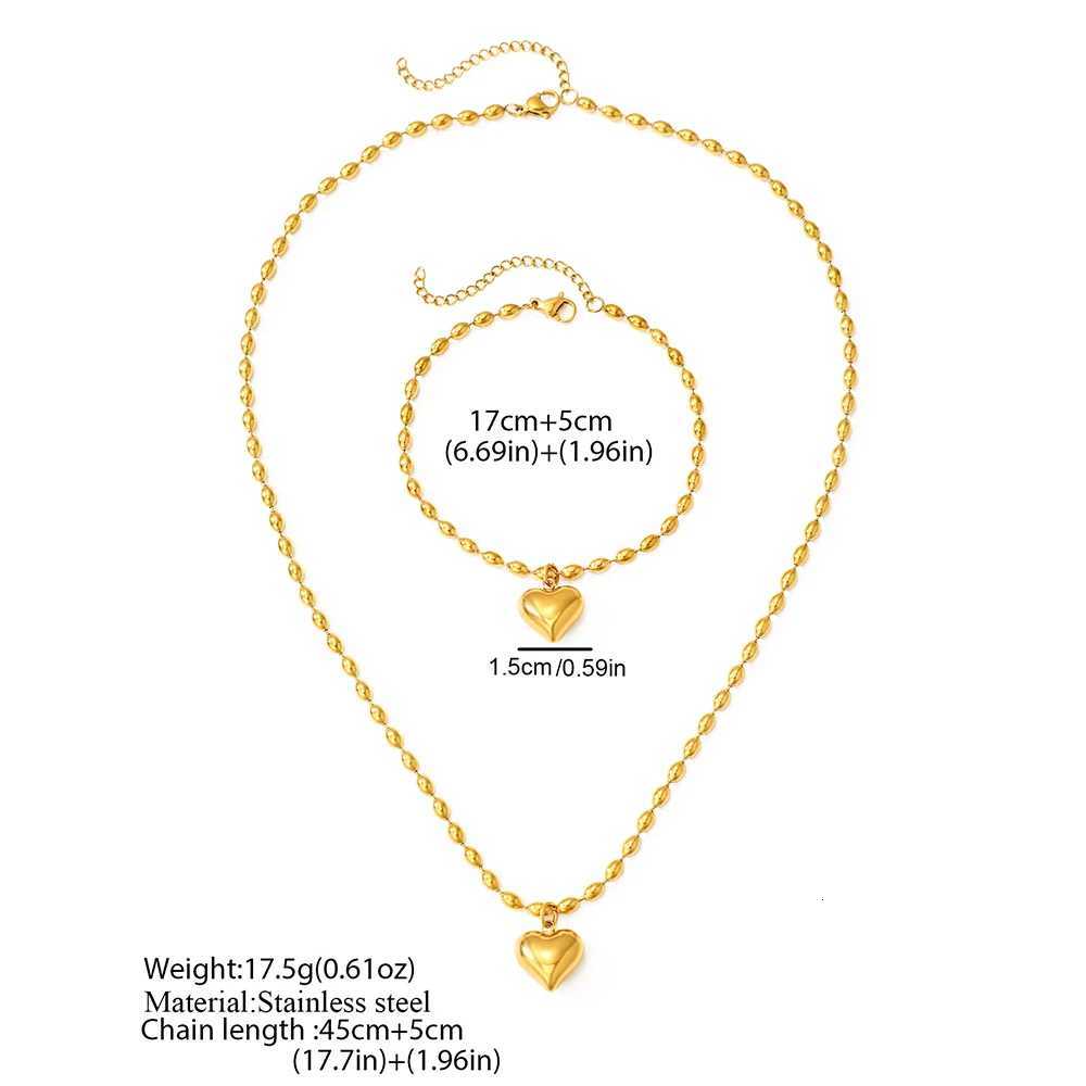 Stainless Steel Set French Vintage You Bead String Chain Pendant Necklace Earrings Set For Women Jewelry Party Matching X250718