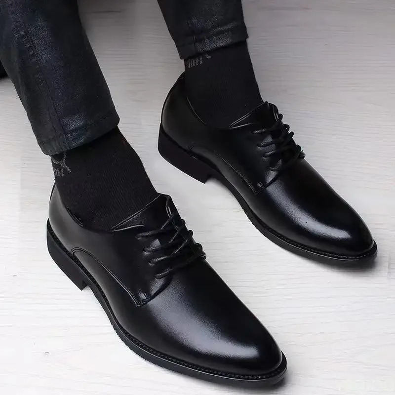 Fashionable Versatile Men Shoes Heightening Spring British Casual Business Flats Comfortable Shoes 250717