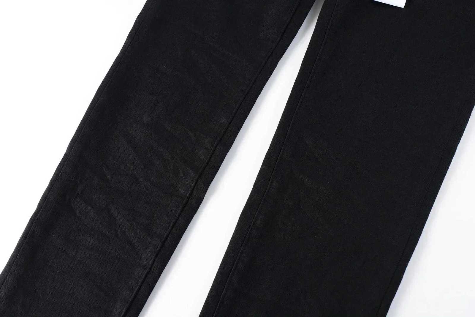 Mens Distressed Black Streetwear High Stretch Skinny Button Fly Ripped Jeans Pants X250718