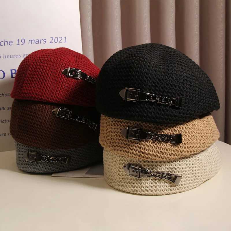 Korean Version Trendy Cool Reverse Wearing Forward Hat For Women Spring And Autumn Winter Mesh Breathable Beret Versatile Hat L250718