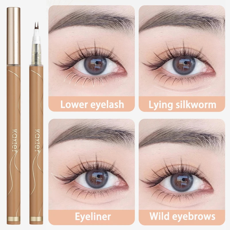 Double Forked Tip Lower Eyelash Pen Natural Ultra-thin Liquid Eyeliner Waterproof Eyelash Brow Eyeliner Pencil Makeup Tools 250717