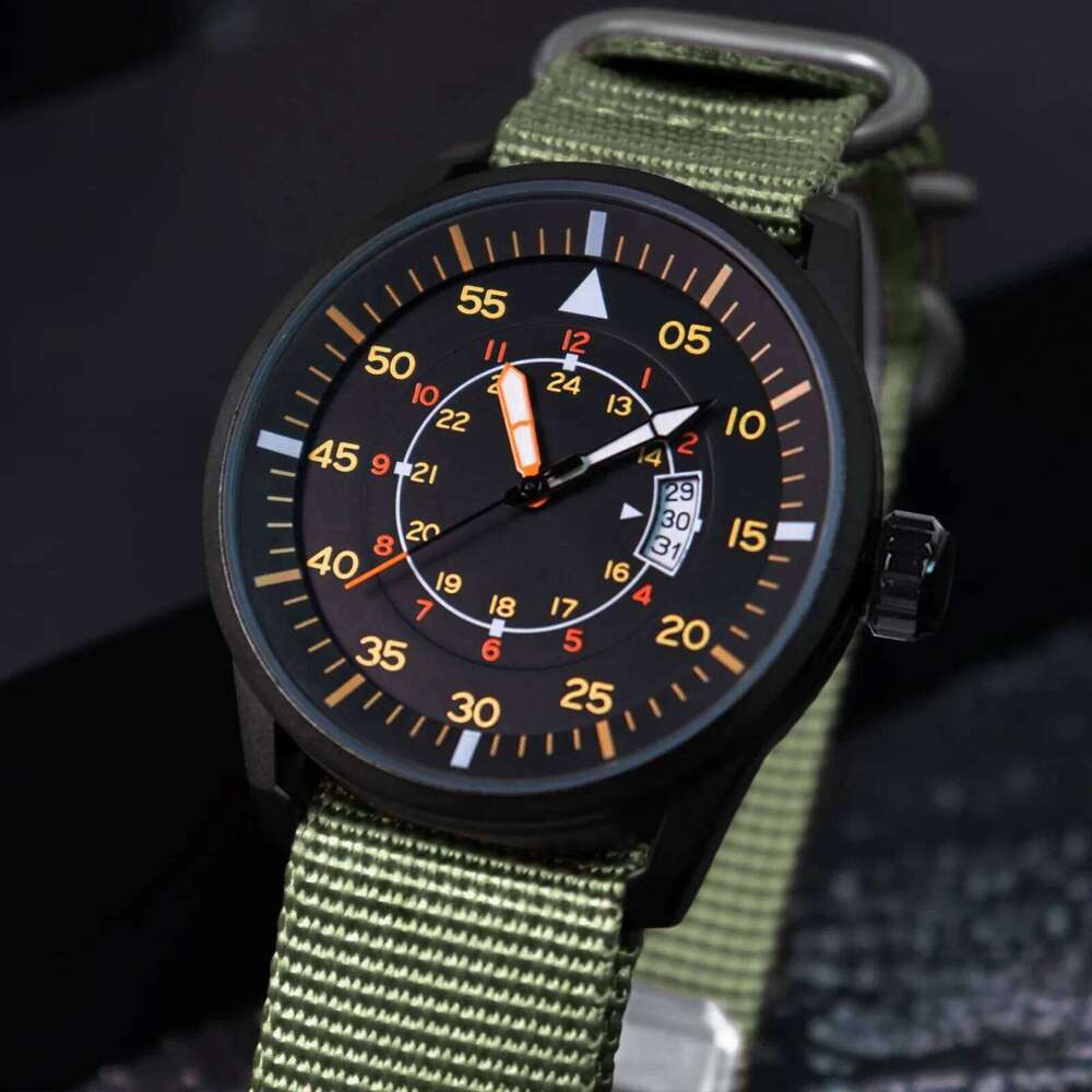 ADDIESDIVE Quartz Watch MY-JD1508 For Men Sports Hardlex Dial Crystal 50M Waterproof Nylon Strap free shipping