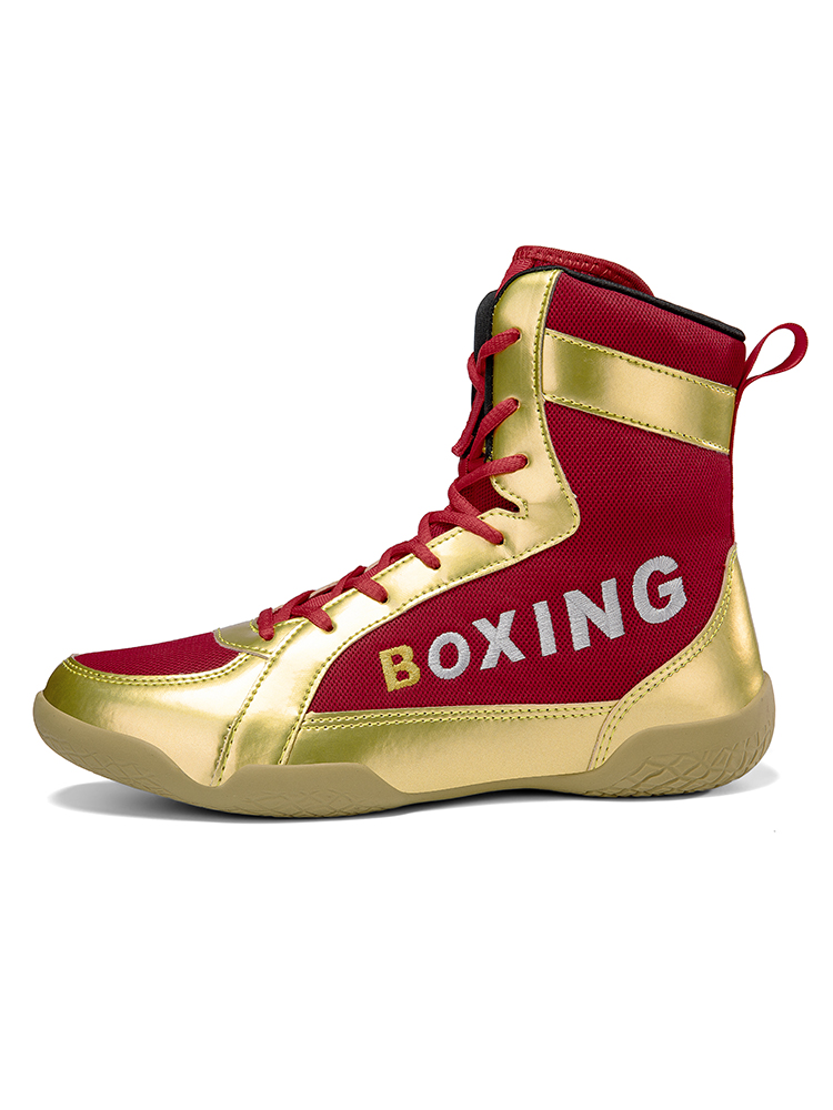 Boxing shoes, wrestling shoes, high-top fighting martial arts training shoes, long boots, fitness Sanda shoes, shock-absorbing, breathable and non-sli