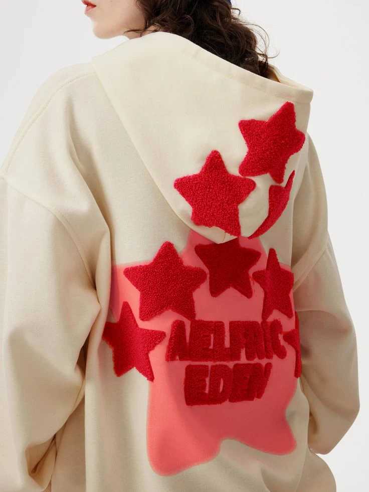 2024 Fall hip hop street graffiti hoodie womens retro casual sports baggy hoodie XJ250717