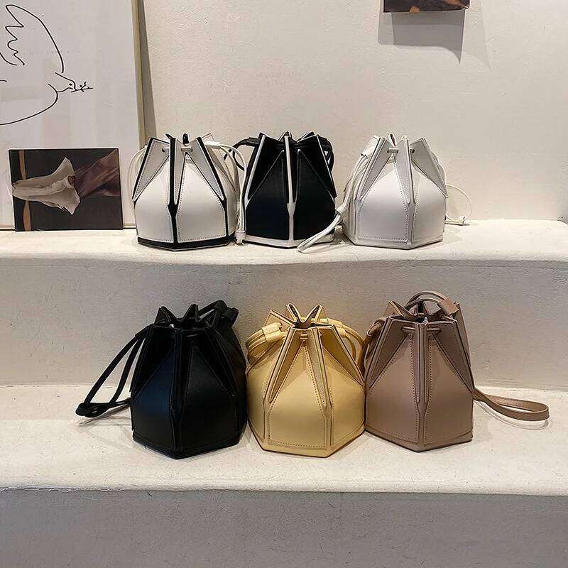 Designer Bag Brand Folding Bucket For Women High Quality Shoulder Fashion Purse And Handbag Designer Geometric Crossbody Bag Satchel