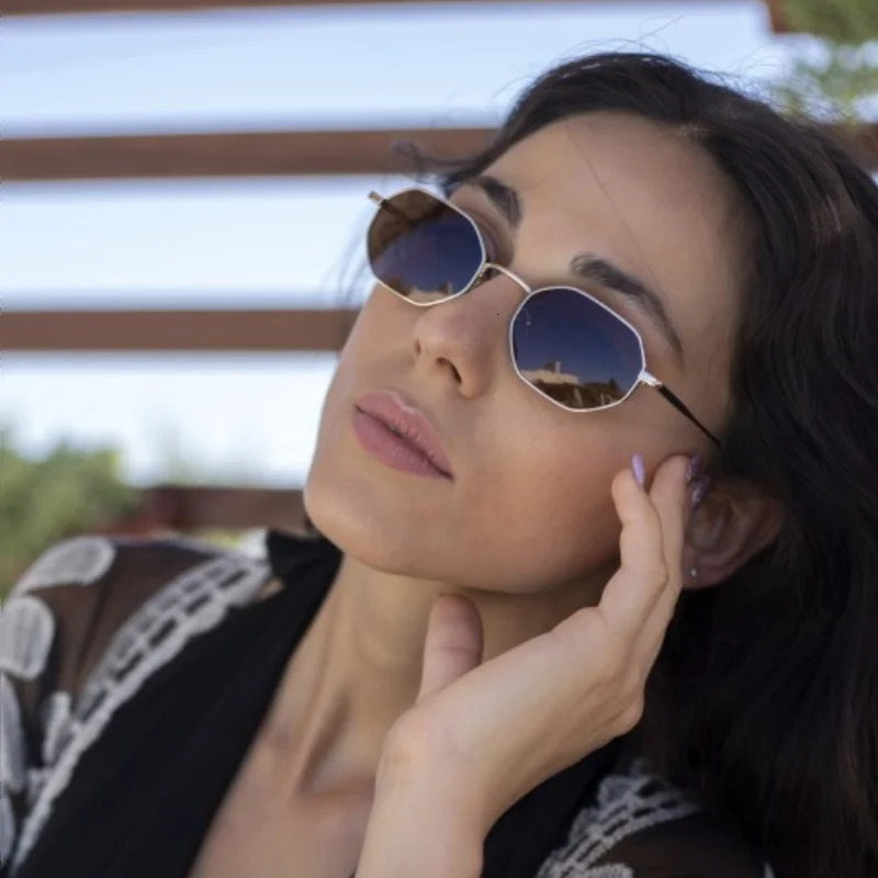 ZENOTTIC Retro Small Polygon Polarized Sunglasses Women Metal UV400 Sun Glasses Men Anti- UV400 Goggles Driving Eyewear 250712