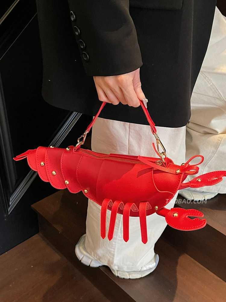 Cute Women Unique Lobster Style Crossbody Mini Funny Crayfish Handbag and Purses Versatile Phone Shoulder Bag