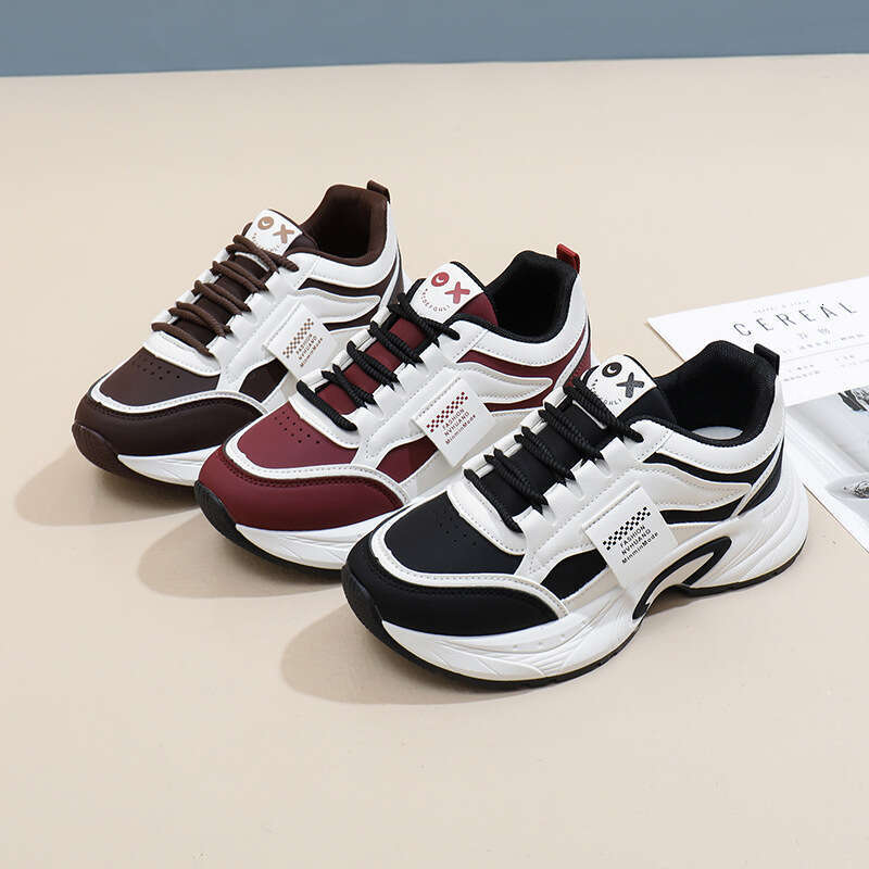 Trendy Plus Size Dad for Women 2024 Autumn Free shipping New Women's Student Sneakers Height Increasing Casual Shoes 6336