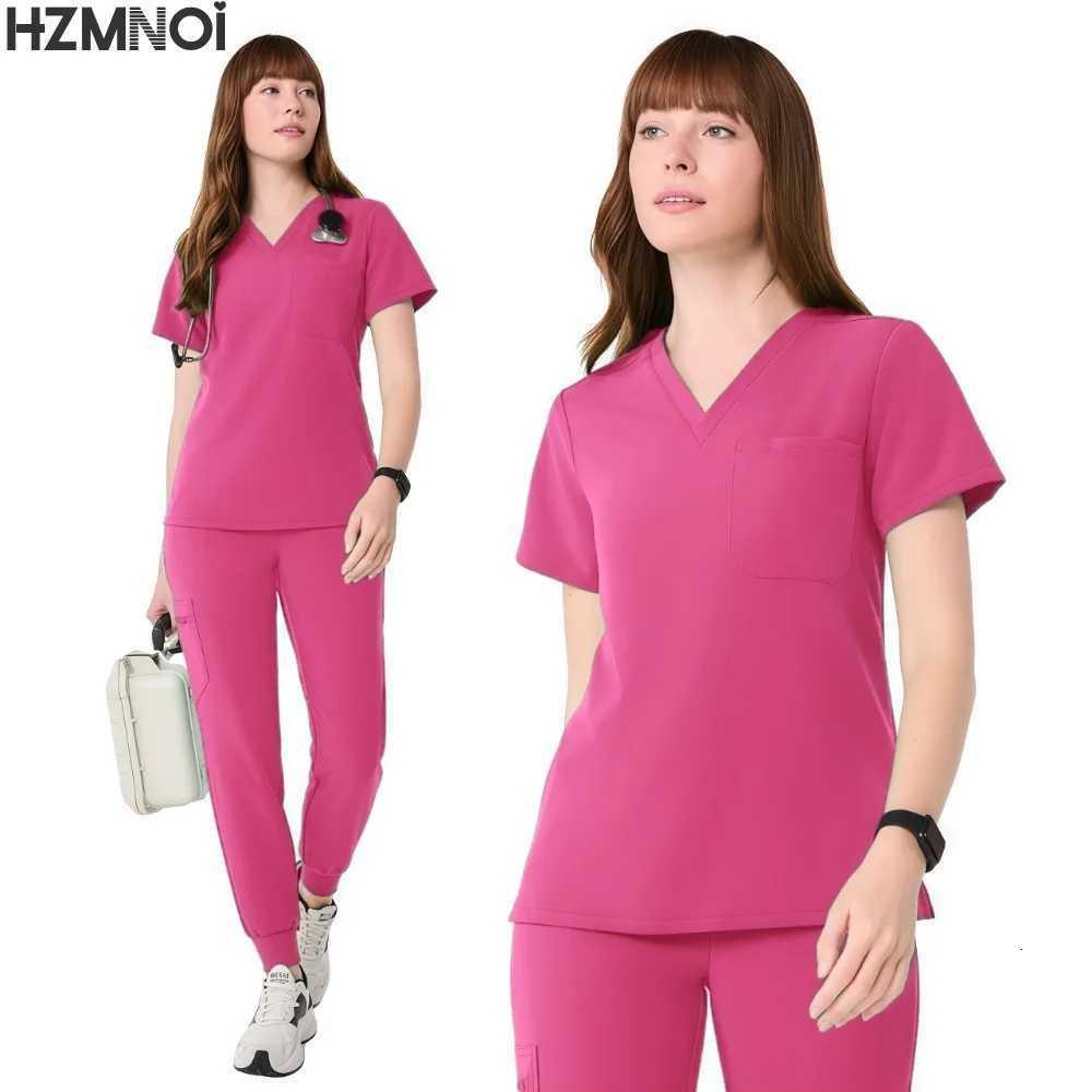 Two-piece Scrubs Oversize Medic Care Uniform Scrub Anti Wrinkle Stretch Fabric Hospital Uniform Nursing Medical Scrub Set Z250718