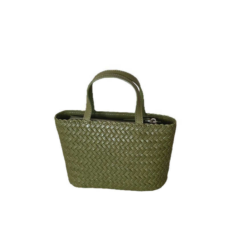 Vacation Style Handheld Tote Bag 2025 Handmade Top Handle Bags Woven Basket Leather Crossbody Bags for Women 250718