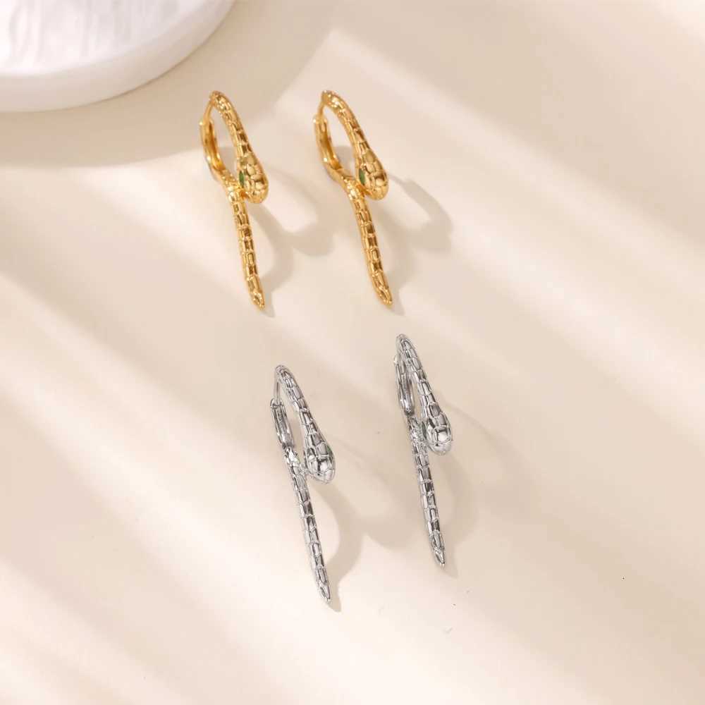 Snake Hoop Earrings for Women Waterproof Stainless Steel Earrings Vintage Gothic Ear Jewelry Y2K Accessories Sings Items X250718