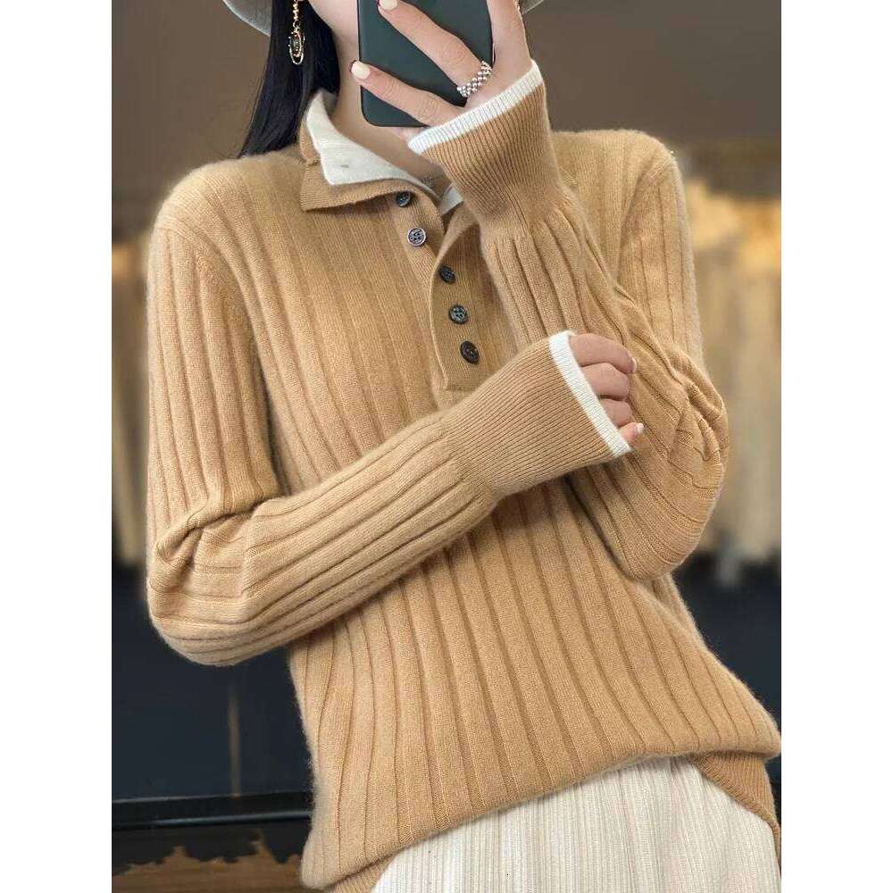 Long Sleeve Jumper 2023 Fashion 100% Merino Wool Tops Women Sweater Turtleneck Autumn Winter Clothing Thick Jerseys Knitwear MDNG