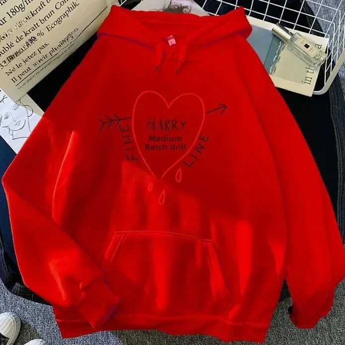 Happy Fine Line Print Treat People Kindness Fashionable Hooded Womens Sweatshirt Thick Style Other Collar Hooded XJ250717