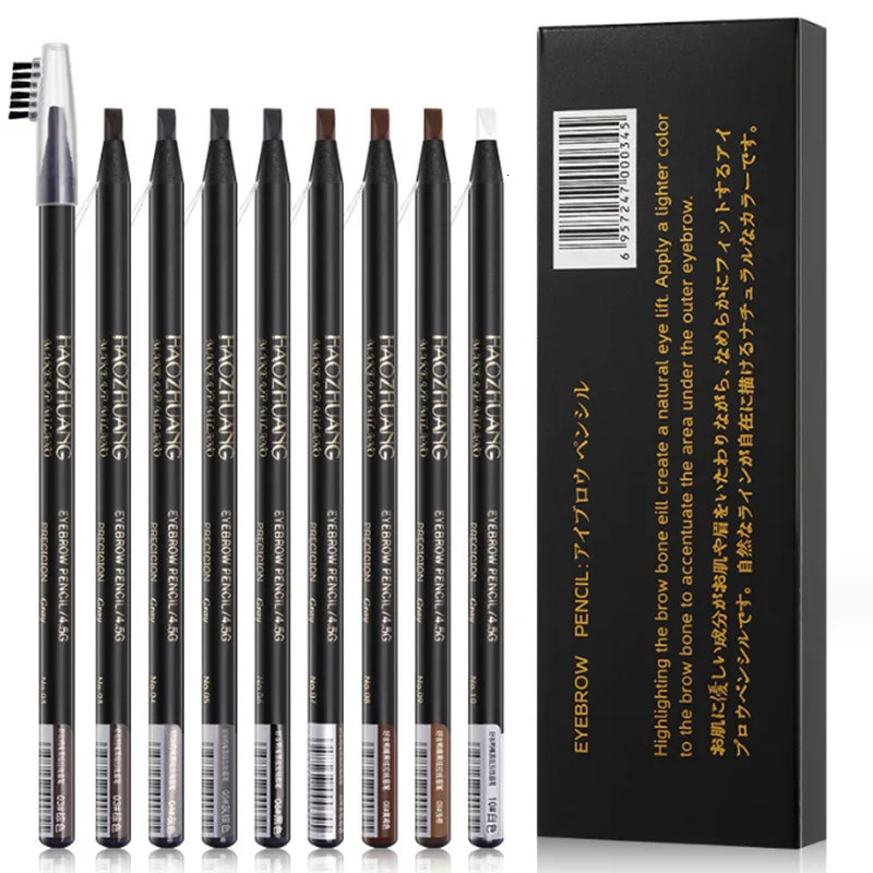 12pcs Eyebrow Pen Hard Microblading Brow Definer Enhancers Pencil Waterproof Easy To Apply Makeup Natural Wild Brows Tattoo Tint 250712