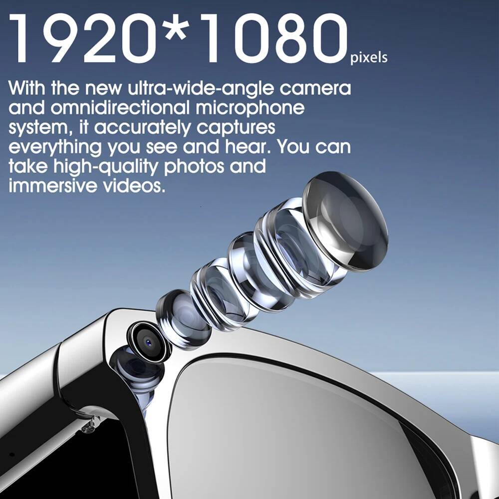 2025 New Smart Glasses 1920*1080 HD Camera Assistant Video Voice Player Bluetooth Call SmartGlasses Men Women