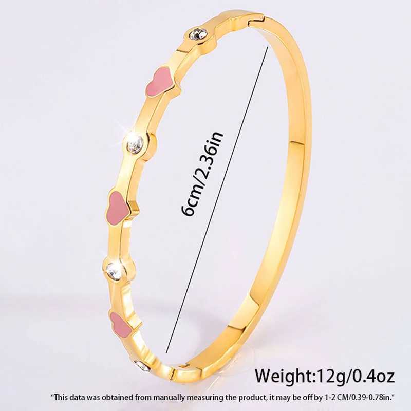 Stackable Gold Color Bangle Bracelet Set for Women - 18K Gold Plated StainlESS Steel Crystal Jewelry X2507181