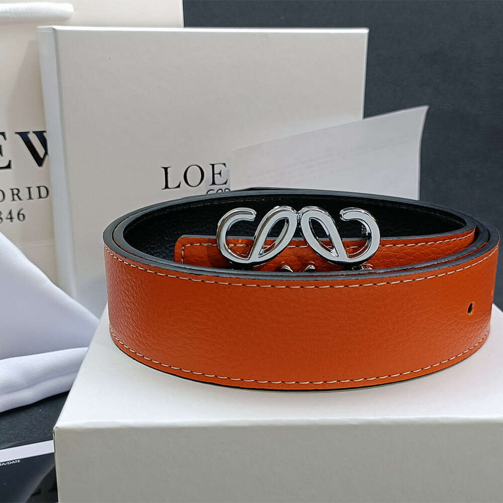 Loewen Belts Brand Bucket Belt Hat Anagram Smooth Buckle Designer Solid Color Genuine Leather High Quality Design Belt Leather Material Snapback Options 7Bf