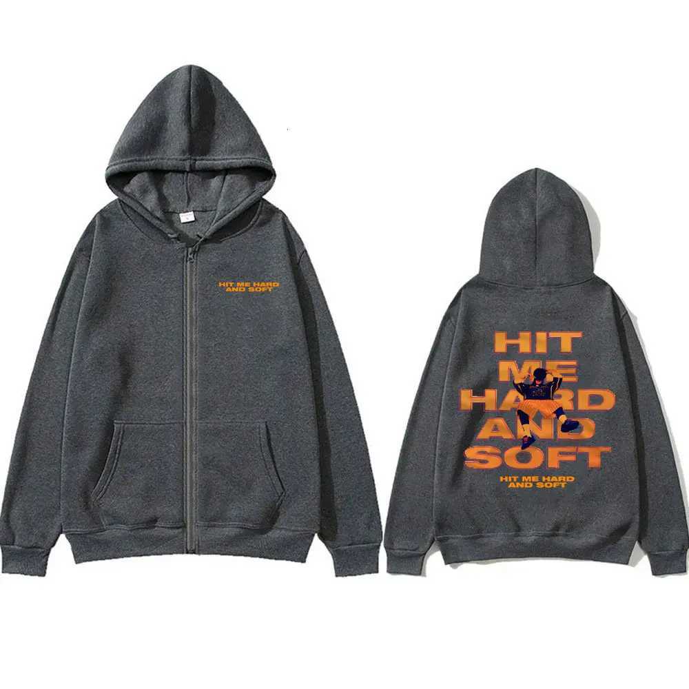 Hit Me Hard and Soft Tour 2024 Zipper Hoodie Men Women Hip Hop Fashion Zip Up Jacket Male Casual Loose Oversized Zip Up Hoodies X250718