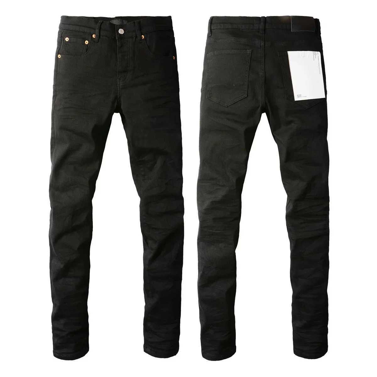 Mens High Stretch Skinny Jeans Pants Color Distressed Black Streetwear Button Fly Ripped Brand X2507181