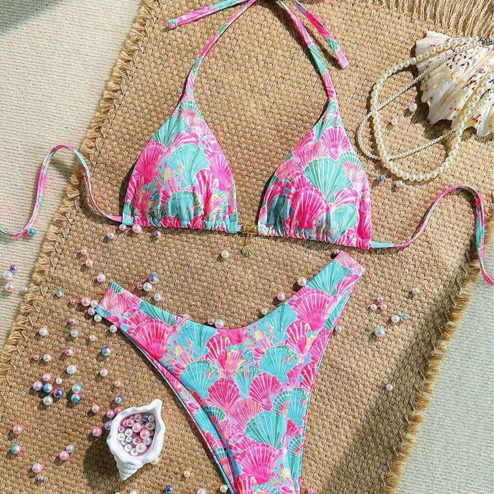 Bandage Swimsuit Sexy Swimwear High Waist Bikinis Women Floral Print Bathing Suits Summer Beachwear New Brazilian Biquini