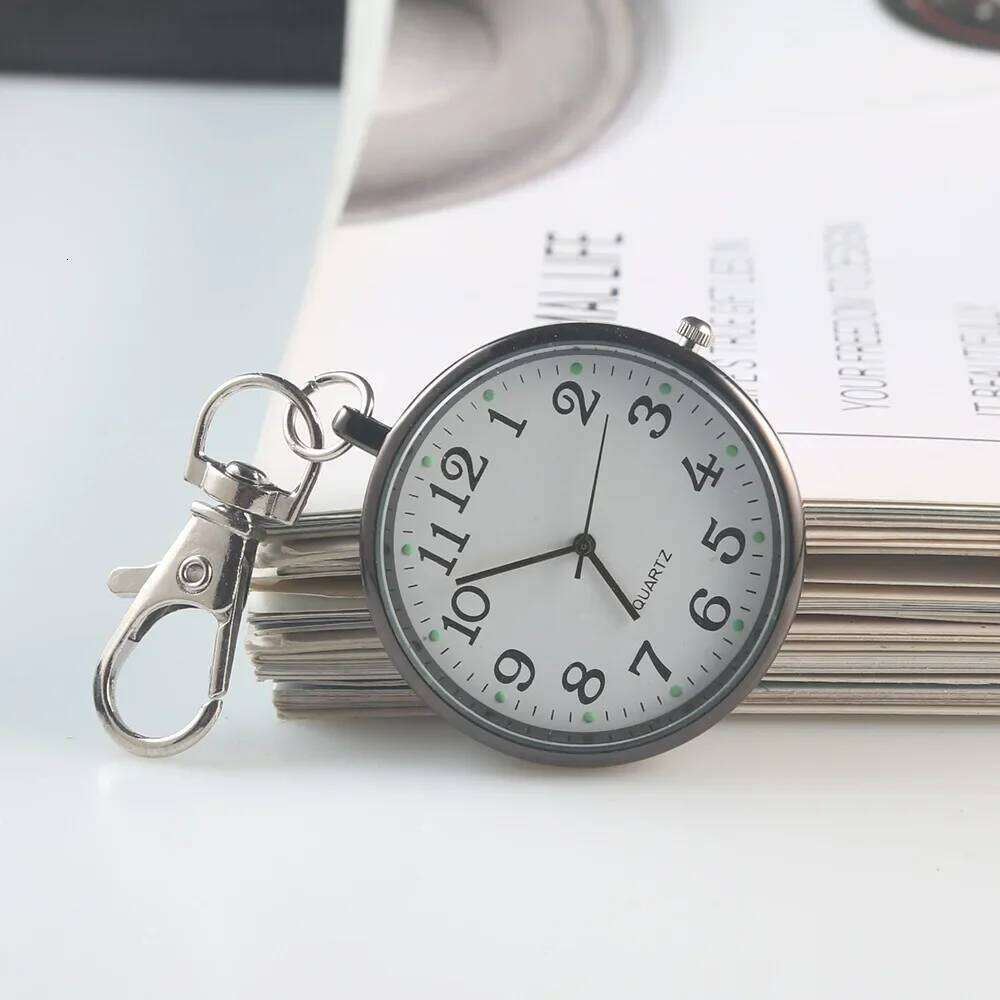 free shipping New Pocket Keychain Remote Control Clock With Battery Student Doctor Medical Vintage Watch free shipping