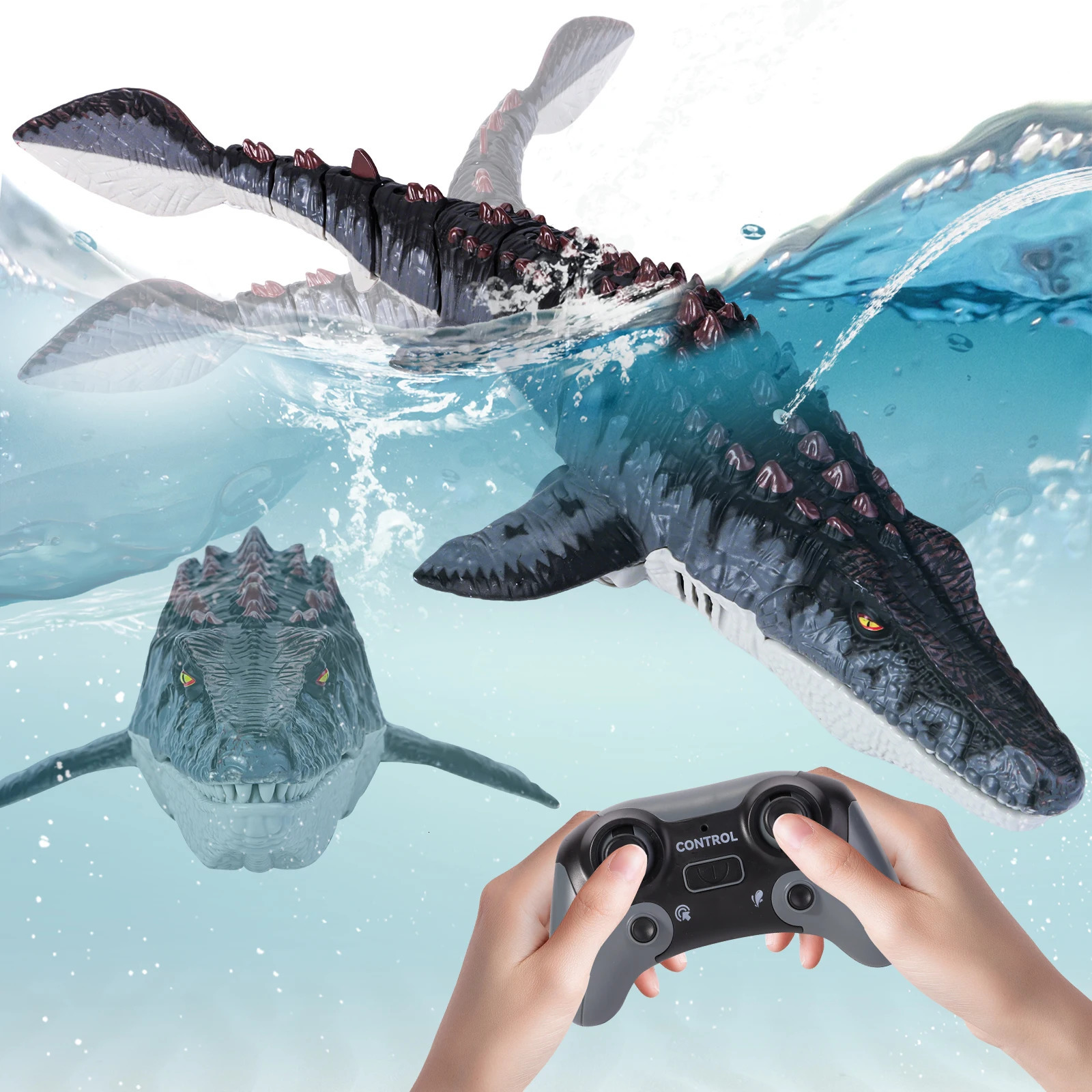 Kids Remote Control Mosasaurus Toy Rechargable RC Spray Dinosaur Model Electric Pool Toys Gift For Children Ages 4-12 250717