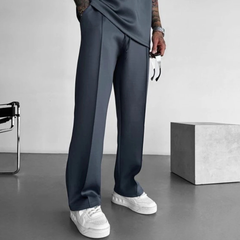 Mens Light Street Comfortable Ruffled Pants Casual Pants High Quality Fashion Solid Color Pocket Sports Mens Pants 250715