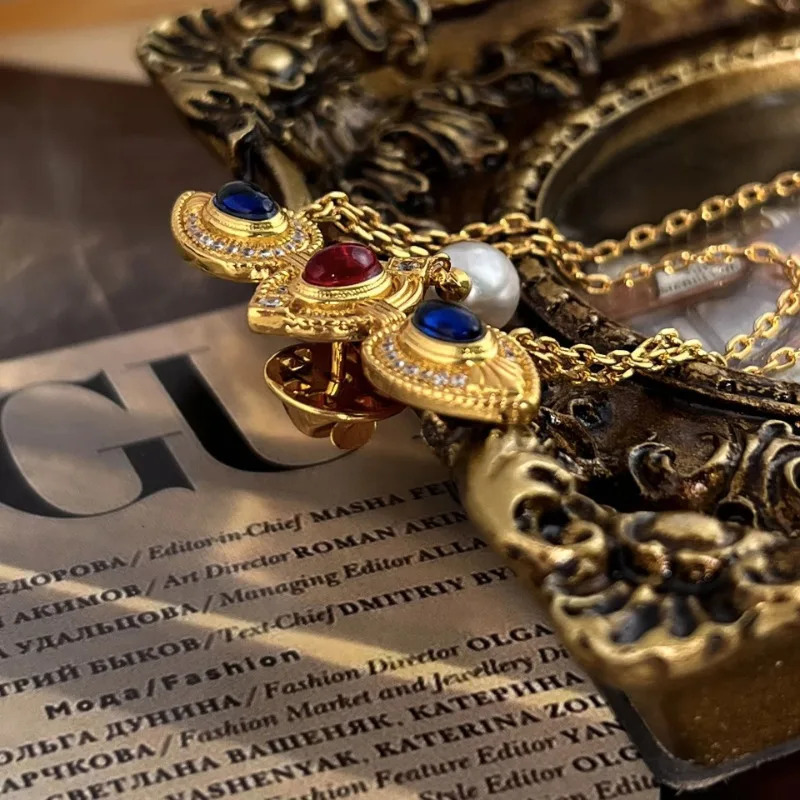 in original pearl brooches for women high-end vintage style elegant broche tassel wedding fine jewelry 250712