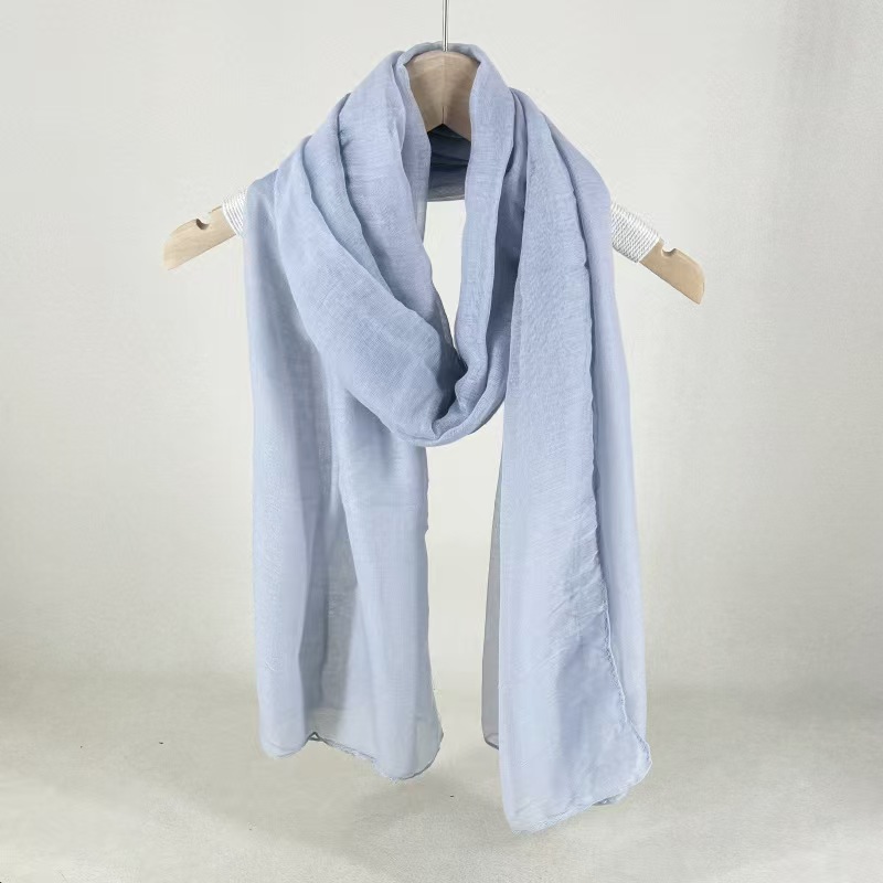 T1246 new solid color series scarf female ethnic style simple literary silk scarf summer neck scarf